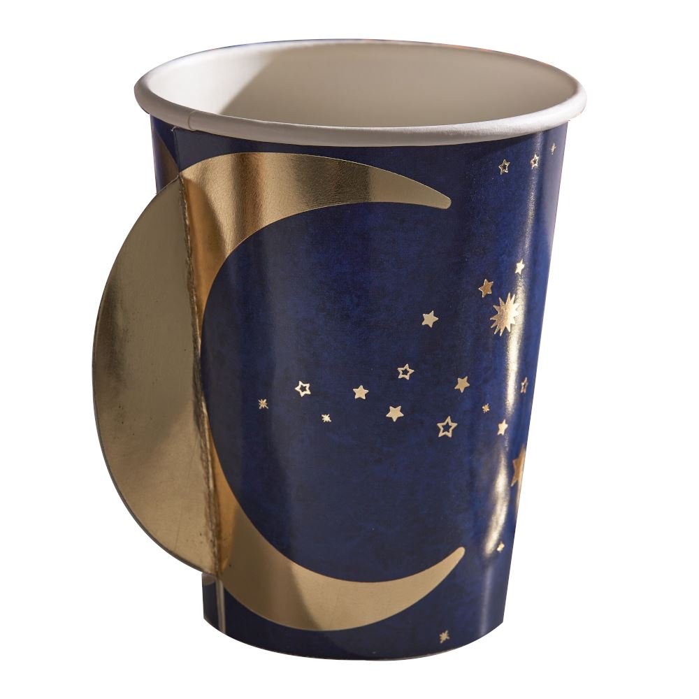 navy-and-gold-pop-out-moon-eid-paper-cups-x-8|EID-100|Luck and Luck| 3