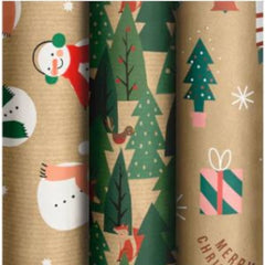 christmas-wrapping-paper-3-x-3m-presents-snowman-and-forest|RW22CHILD|Luck and Luck| 1