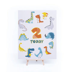 dinosaur-birthday-age-2-sign-and-easel|LLSTWDINO2A4|Luck and Luck| 3