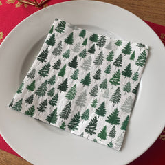 nordic-forest-green-tree-christmas-paper-napkins-x-20|L1017120|Luck and Luck|2