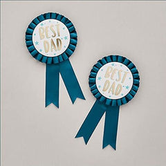 best-dad-fathers-day-teal-rosette-badge-x-1|SPMO302|Luck and Luck| 1