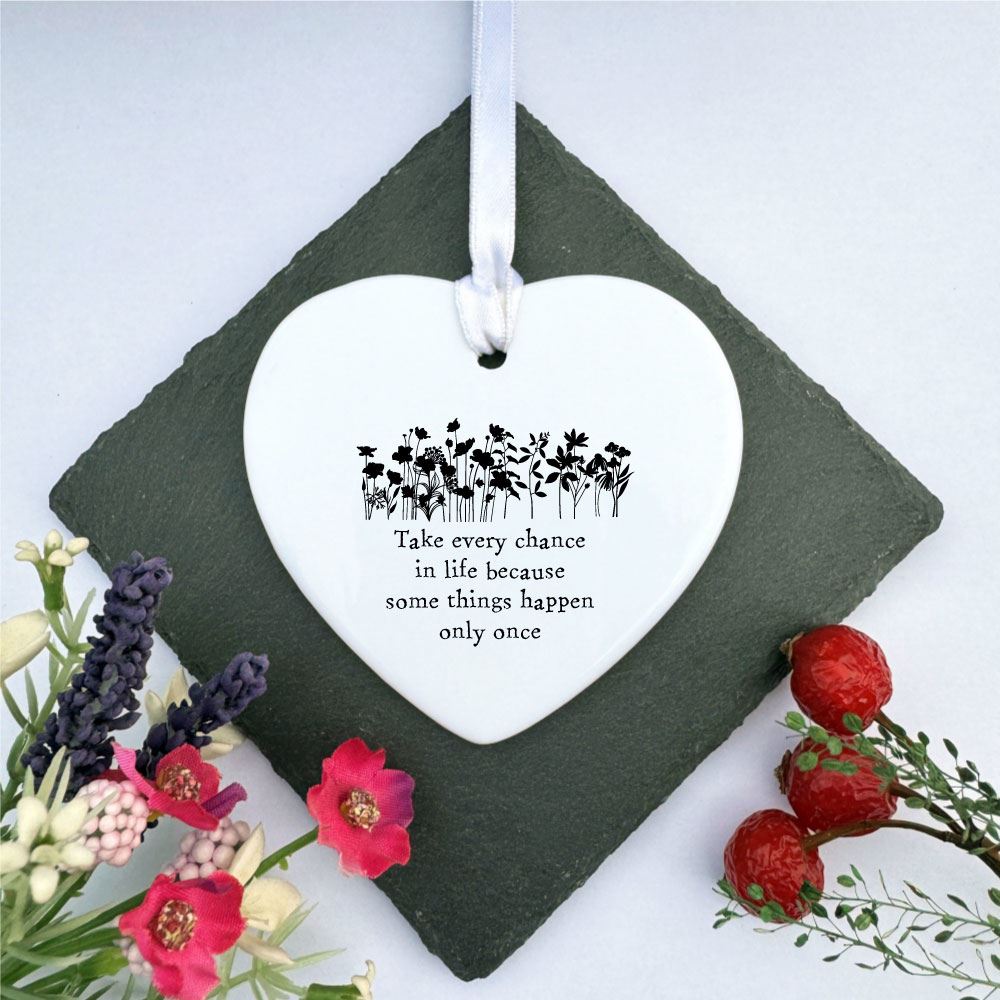 personalised-hanging-porcelain-heart-take-every-chance-in-life-gift|LLUV6204|Luck and Luck| 1