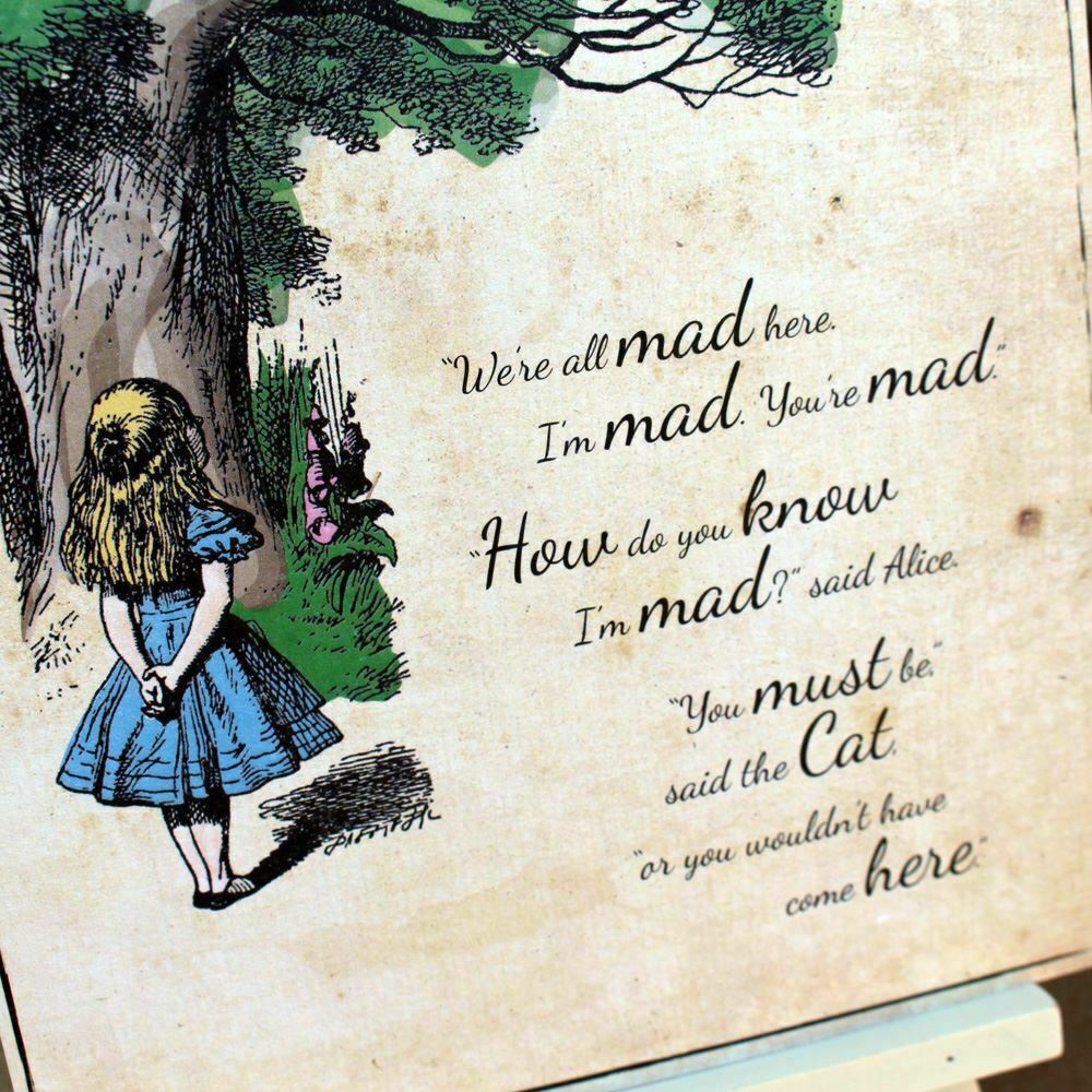 alice-in-wonderland-we-are-all-mad-here-card-sign-and-easel|LLSTWAIWWAM|Luck and Luck| 3