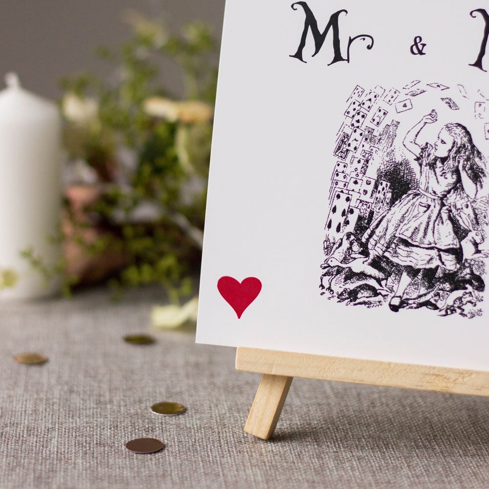 alice-in-wonderland-wedding-sign-leave-your-wishes-white-with-easel|STPWAIWL1LYW|Luck and Luck|2