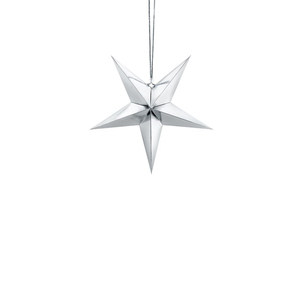 silver-paper-hanging-star-decoration-30cm-christmas-wedding|GWP1-30-018M|Luck and Luck| 3