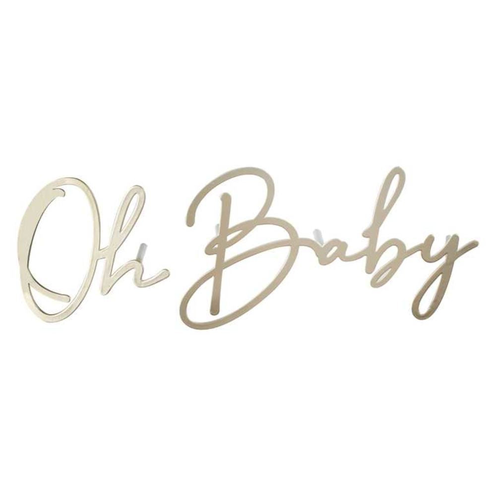 oh-baby-gold-metal-baby-shower-cake-charm|FLB-104|Luck and Luck|2