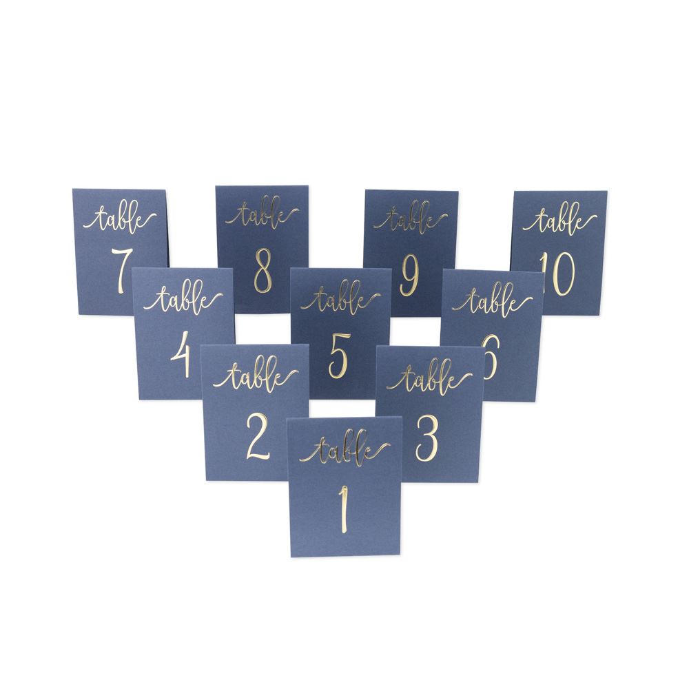 blue-and-gold-wedding-table-numbers-1-10|78689|Luck and Luck|2