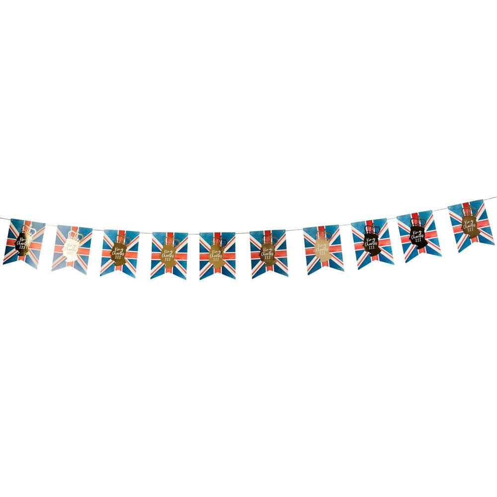 kings-coronation-flag-paper-bunting-decoration-3m|HBKC101|Luck and Luck| 3