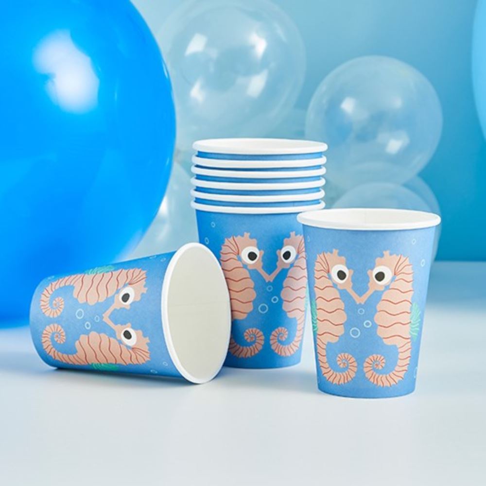 8-seahorse-party-paper-cups-under-water-sea-party|HBWT106|Luck and Luck| 3