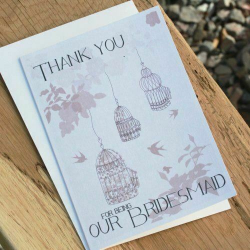 thank-you-for-being-my-bridesmaid-vintage-birdcage-card-and-envelope|LLTYFBOB2|Luck and Luck| 1