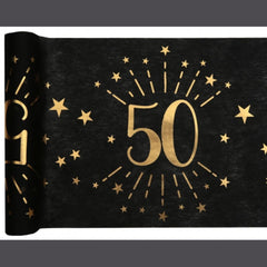 gold-metallic-sparkling-age-50-table-runner-50th-birthday|678700300050|Luck and Luck| 1