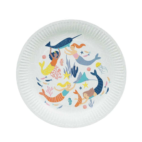 mermaid-waves-paper-party-plates-x-8|WAVES-PLATE|Luck and Luck|2