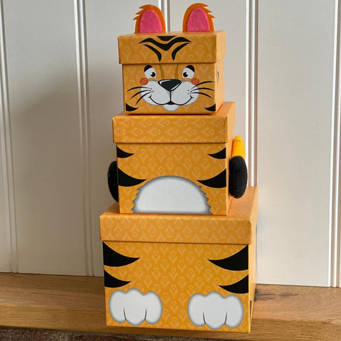 childrens-set-of-3-stacking-tiger-card-gift-boxes|K-29058-BXC|Luck and Luck| 1