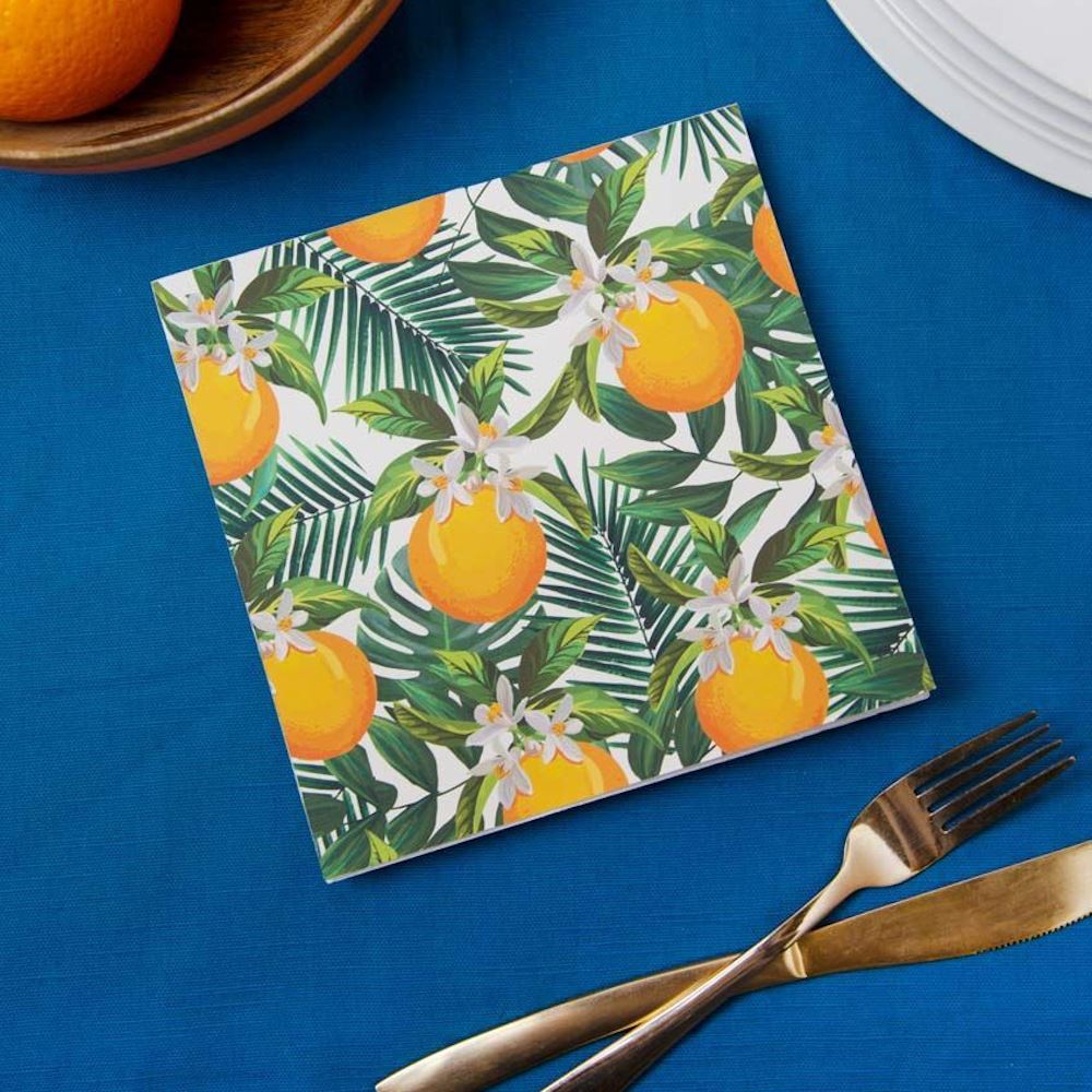 tropical-fiesta-orange-palm-tree-paper-party-napkin-20-pack|FST6-NAPKIN-ORANGE|Luck and Luck| 1