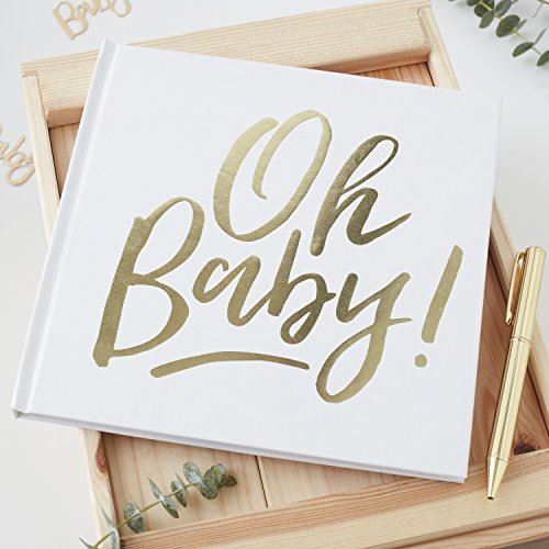 gold-foiled-oh-baby-guest-book-baby-shower-keepsake-book|OB-128|Luck and Luck| 1