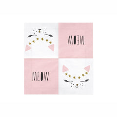 cute-meow-kitty-cat-paper-party-napkins-33x33cm-x-20|SP33-50|Luck and Luck|2