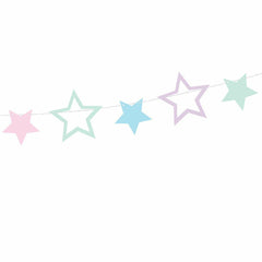 pastel-stars-party-garland-bunting-2m-unicorn-rainbow-decoration|GL4|Luck and Luck| 1