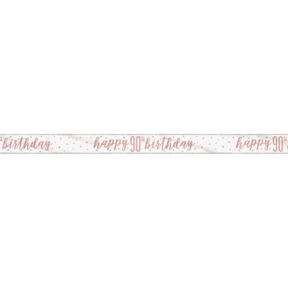 rose-gold-foil-banner-happy-90th-birthday-rose-gold|84861|Luck and Luck| 1