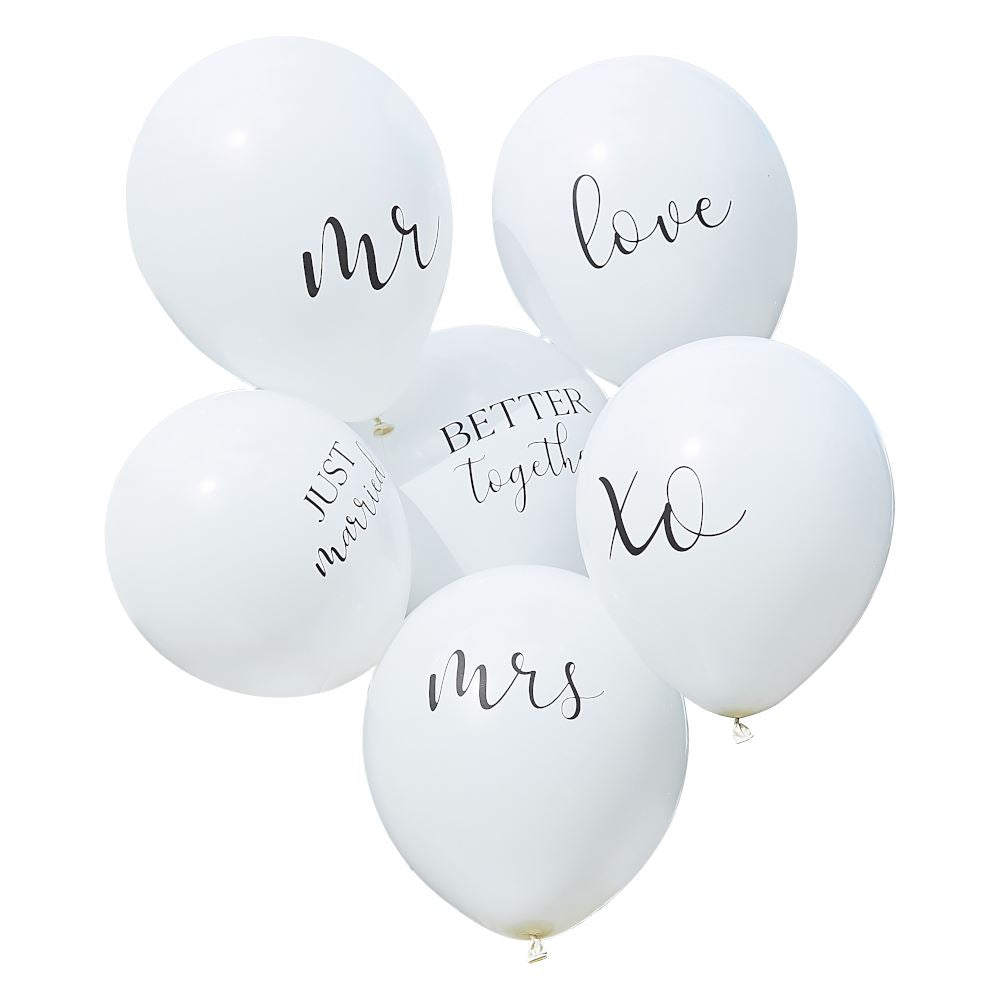 white-wedding-balloons-mr-mrs-balloons-botanical-decorations-x-6|BR374|Luck and Luck|2