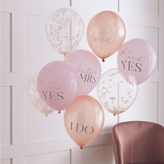 pink-rose-gold-and-blush-hen-party-confetti-balloons-bridal-shower-x-8|HN809|Luck and Luck| 1