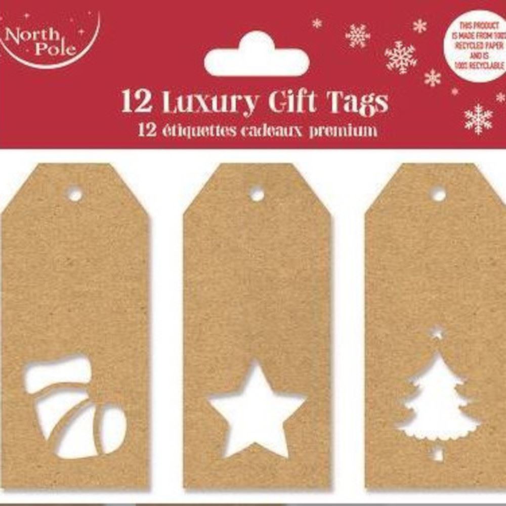 kraft-cut-out-christmas-shape-tags-12-pack|X-29736-GTC|Luck and Luck| 3
