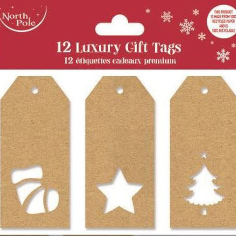 kraft-cut-out-christmas-shape-tags-12-pack|X-29736-GTC|Luck and Luck| 3