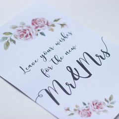 leave-your-wishes-boho-white-card-and-easel-wedding-guest-book-sign|LLSTWBOHOLYW|Luck and Luck|2