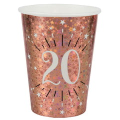 sparkling-rose-gold-paper-cup-age-20-x-10|734900000020|Luck and Luck| 1