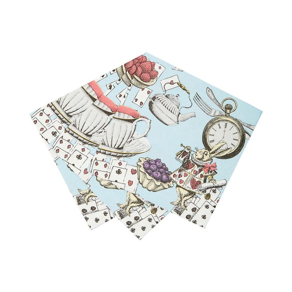 alice-in-wonderland-cocktail-napkins-supplies-mad-hatter-party-x-20|TSALICEV2CNAPKIN|Luck and Luck|2