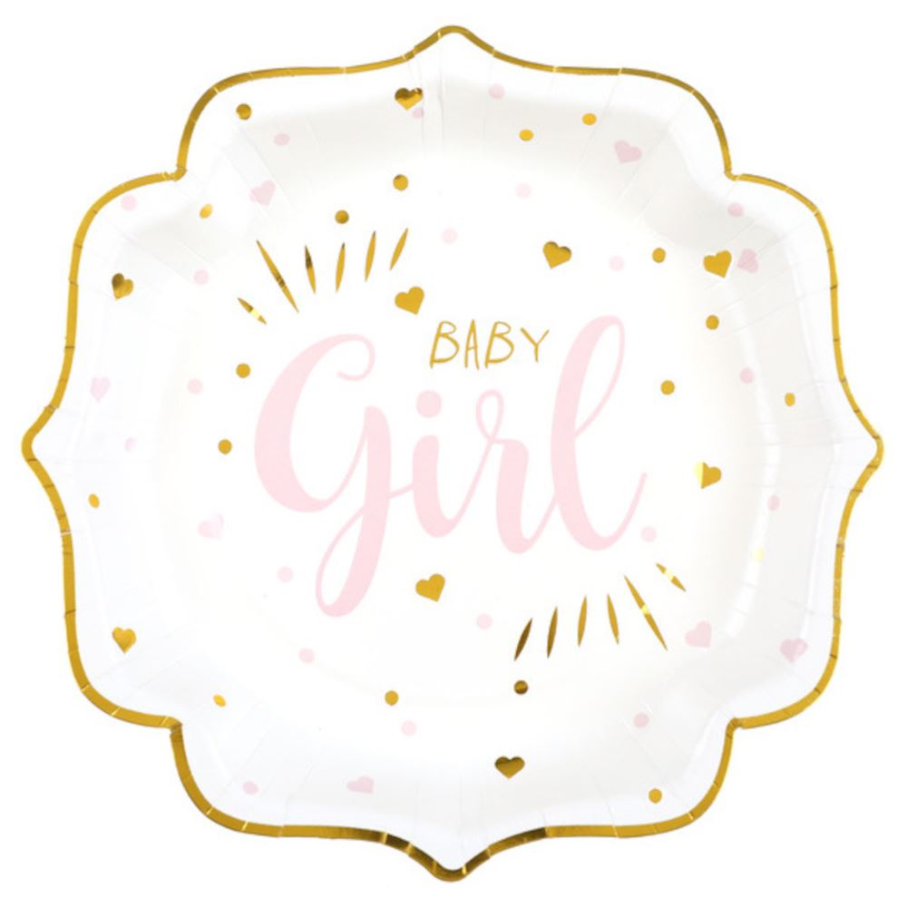 white-and-gold-baby-girl-paper-plates-x-10-baby-shower|725200000005|Luck and Luck|2