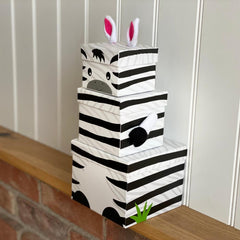 childrens-set-of-3-stacking-zebra-gift-boxes|K-29868-BXCC|Luck and Luck| 1