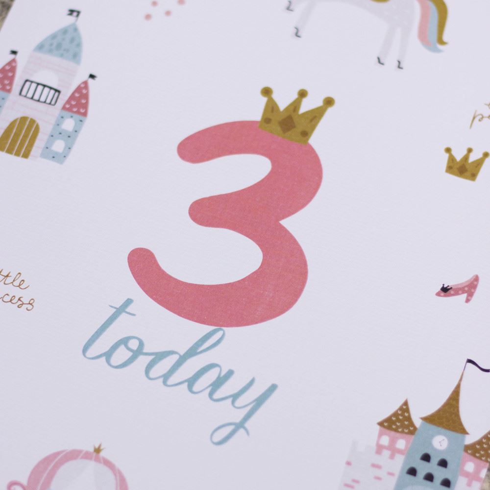 little-princess-age-3-birthday-sign-and-easel|LLSTWPRINCESS3A4|Luck and Luck|2
