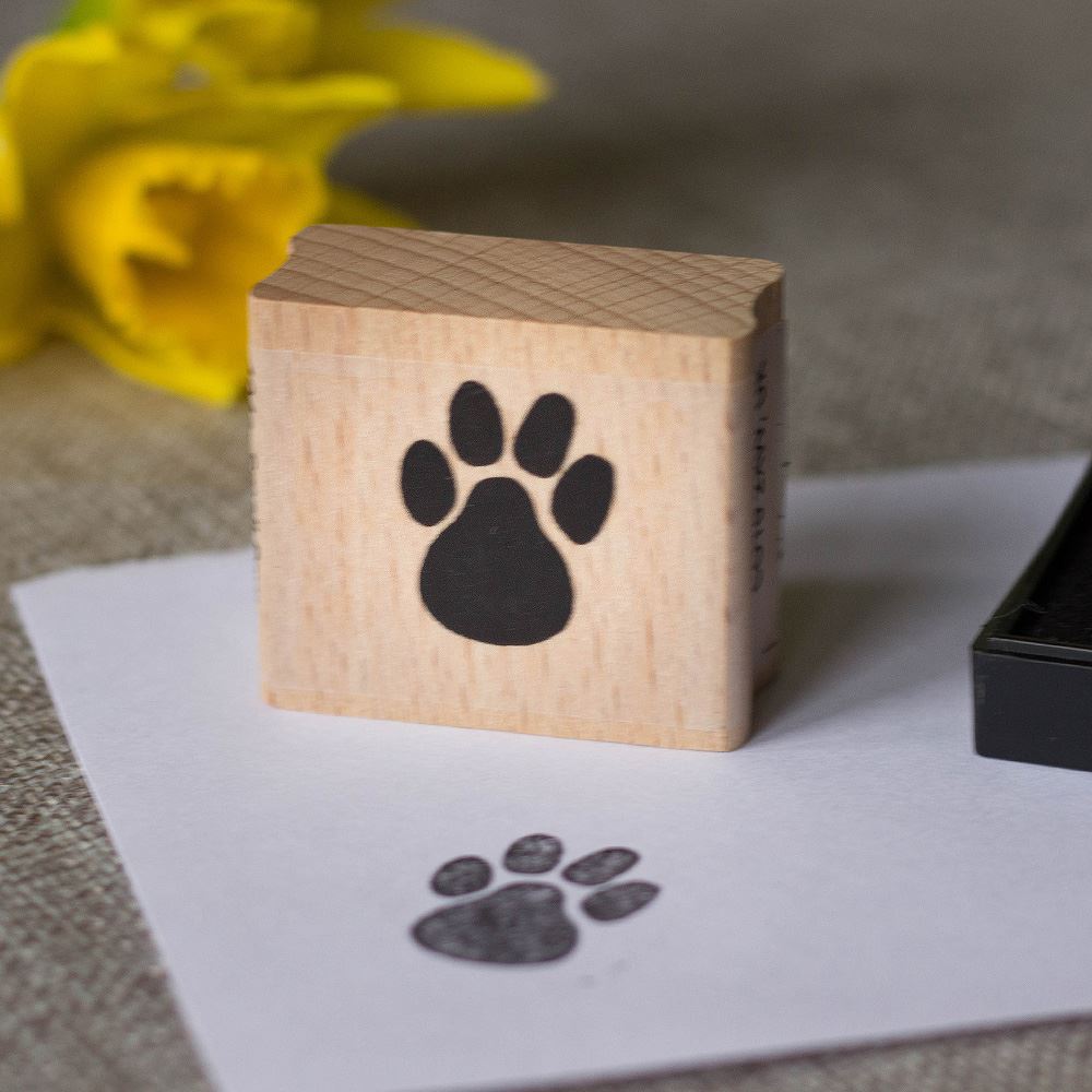paw-print-wooden-rubber-craft-stamp|404A|Luck and Luck| 1