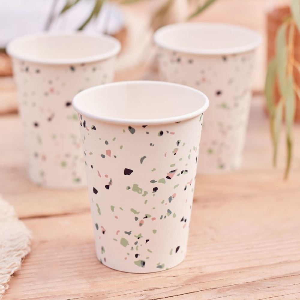 terrazzo-print-paper-paper-cups-x-8|MIX-630|Luck and Luck| 1
