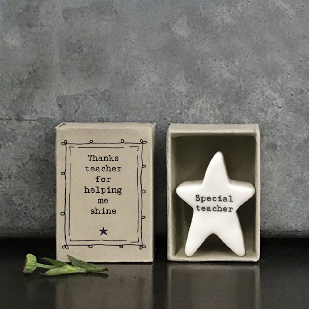 east-mini-matchbox-thanks-teacher-star-porcelain-gift|5663|Luck and Luck| 1