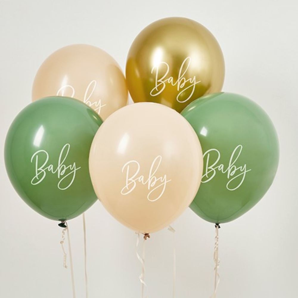 sage-nude-and-gold-latex-baby-shower-balloons-x-5|HBBS209|Luck and Luck| 4