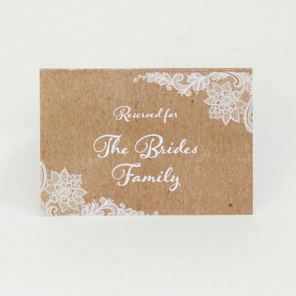 reserved-wedding-card-set-of-4-mother-of-bride-groom-family-rustic-brown|LLRESKLACE|Luck and Luck| 4