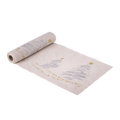 beige-table-runner-with-gold-and-silver-tree-3m|82211|Luck and Luck| 3