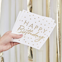 gold-foiled-happy-birthday-paper-party-napkins-x-16|MIX244|Luck and Luck| 1