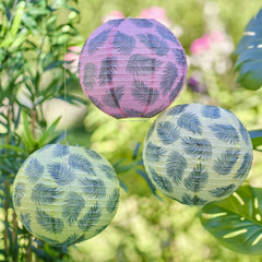 hawaiian-palm-leaf-paper-lanterns-x-3-tropical-party-decoration|TI-109|Luck and Luck| 1