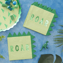 dinosaur-paper-party-napkins-foiled-x-16-partyware|RR315|Luck and Luck| 1