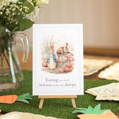 peter-rabbit-card-and-easel-eating-too-much-lettuce-party-decoration-sign|LLSTWPRLETTUCE|Luck and Luck| 1