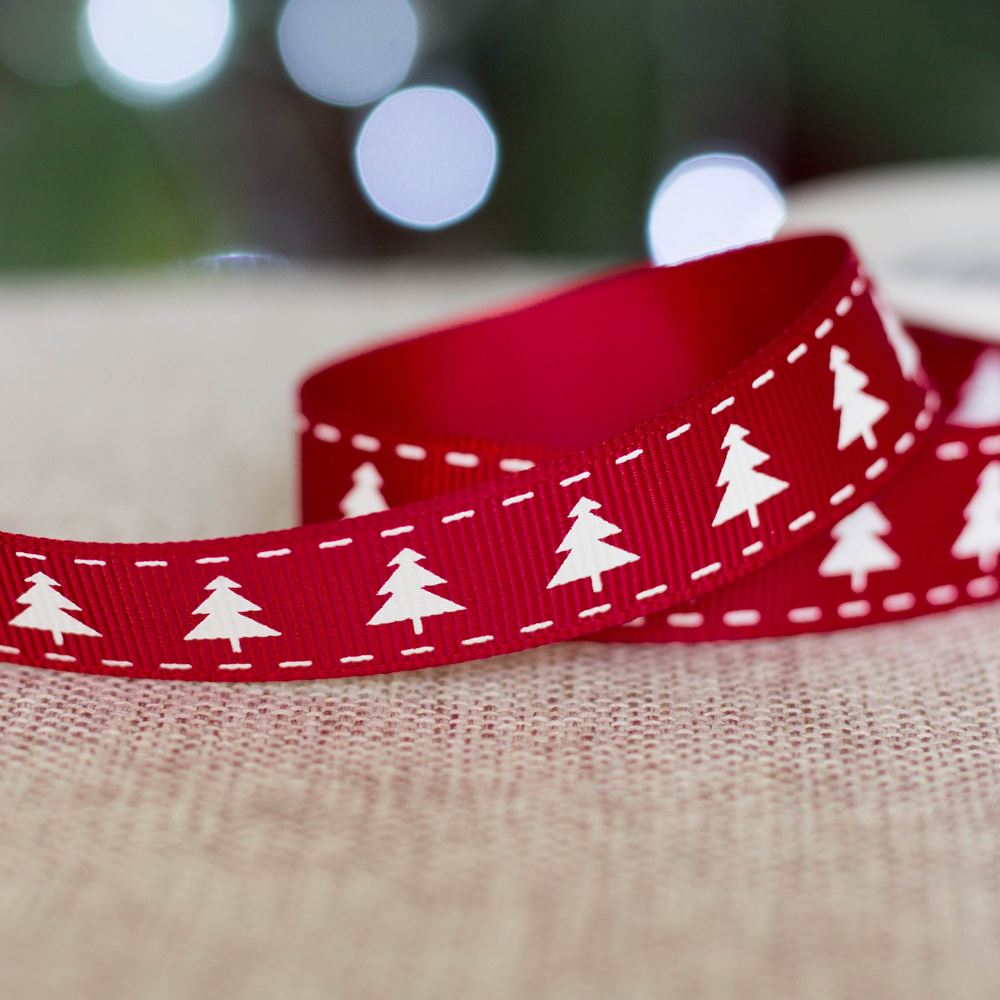 scarlet-red-christmas-tree-grosgrain-ribbon-5m|6834|Luck and Luck|2