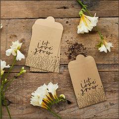 kraft-seed-wedding-favour-bags-let-love-grow-x20|HC005|Luck and Luck| 1