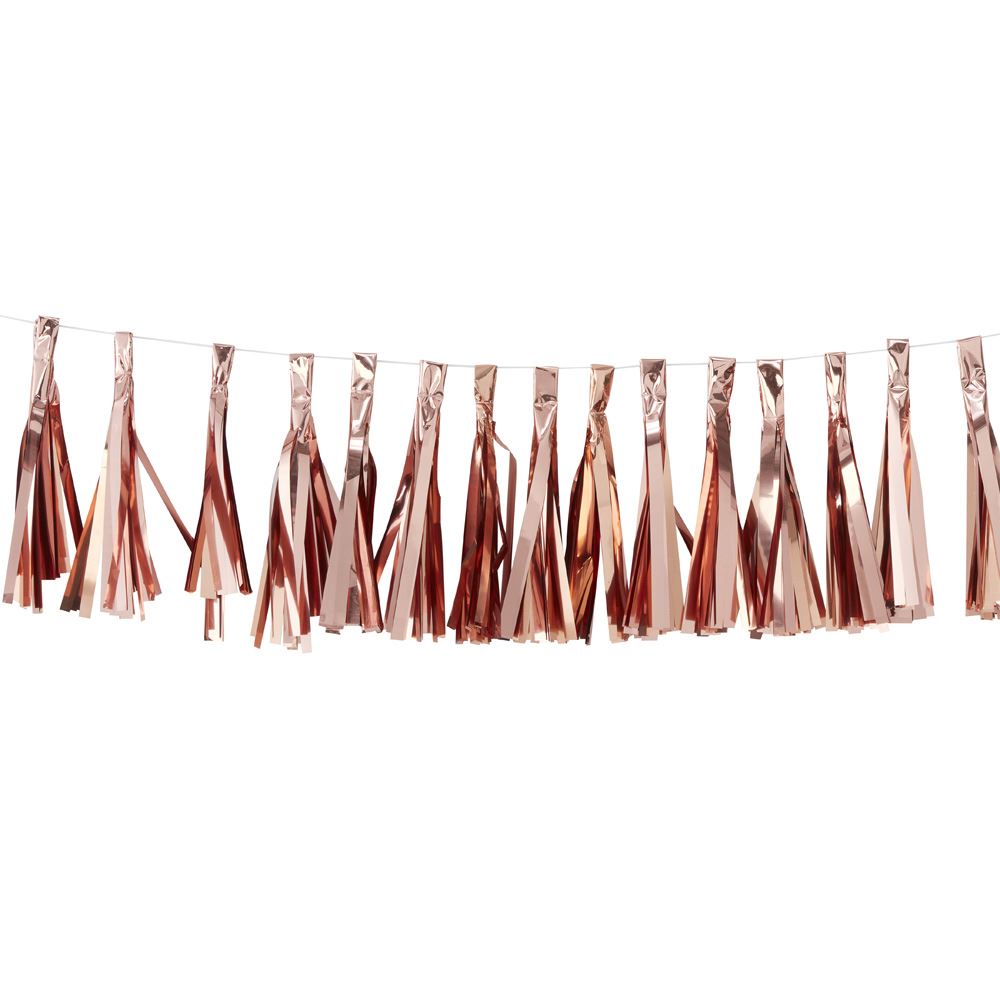 rose-gold-tassel-garland-2m-bunting-birthday-party-wedding|PM334|Luck and Luck|2