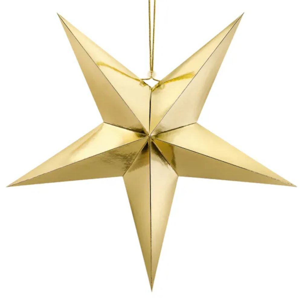 gold-paper-stars-christmas-hanging-decoration-set-of-3|LLGOLDSTARSX3|Luck and Luck| 4