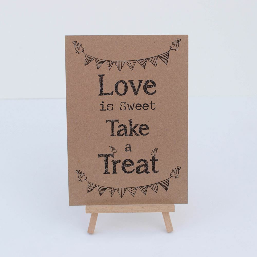 candy-sweet-bar-sign-kraft-brown-love-is-sweet-sign-and-easel-wedding|LLSTKMAM|Luck and Luck| 1