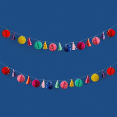 tassel-and-paper-honeycomb-diwali-festival-hanging-garland-2m|HBHD104|Luck and Luck|2