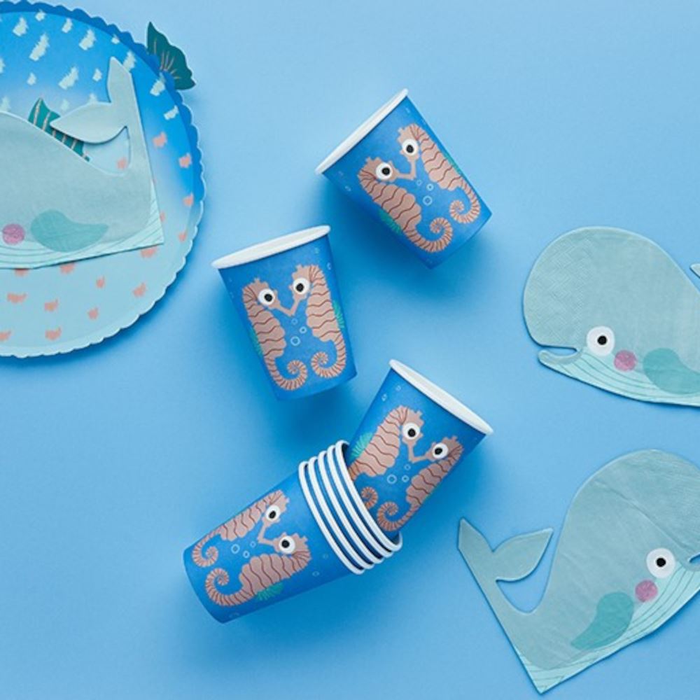 8-seahorse-party-paper-cups-under-water-sea-party|HBWT106|Luck and Luck| 1