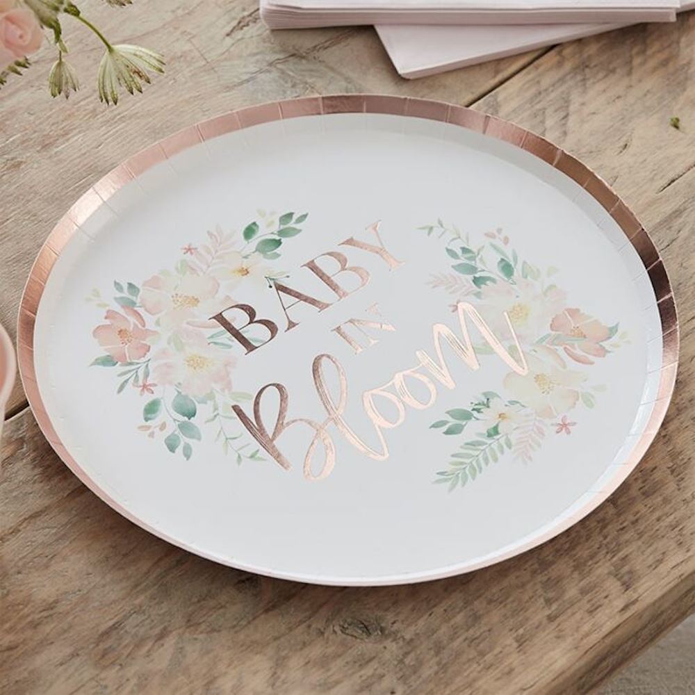 floral-baby-in-bloom-baby-shower-paper-plate-x-8|BL-112|Luck and Luck| 1